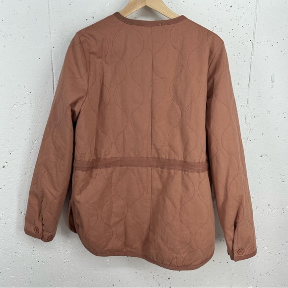 Promesa Large Mauve Pink Slow Lane Quilted Drawstring Zip Up Jacket - Picture 10 of 16